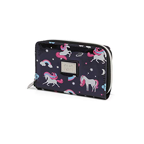 oh-my-pop-licorne-portefeuille-noir-10-x-15-5-cm-zip image 5