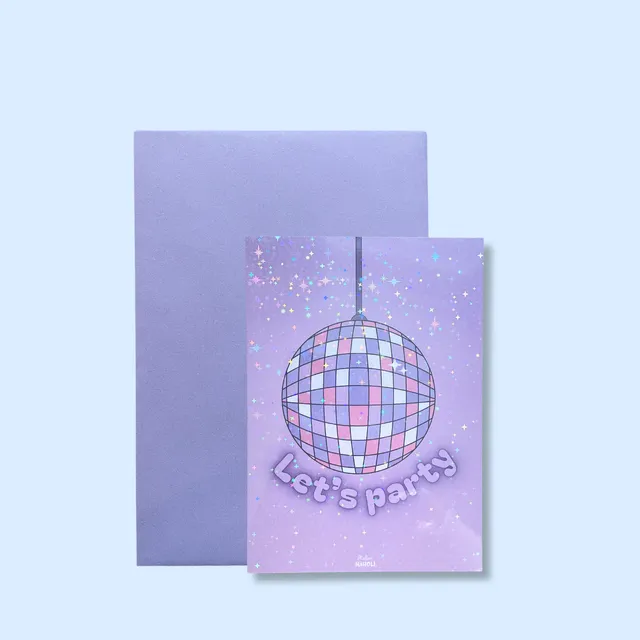 atelier-naholi-let-s-party-carte-anniversaire-boule-disco-a6 image 1