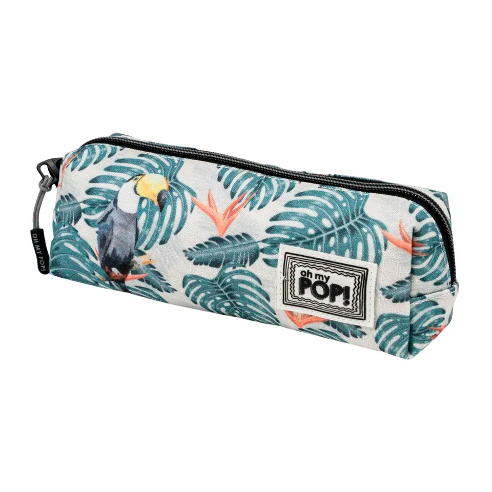 oh-my-pop-toucan-trousse-carr-e-multicolore-coton-22-cm image 1