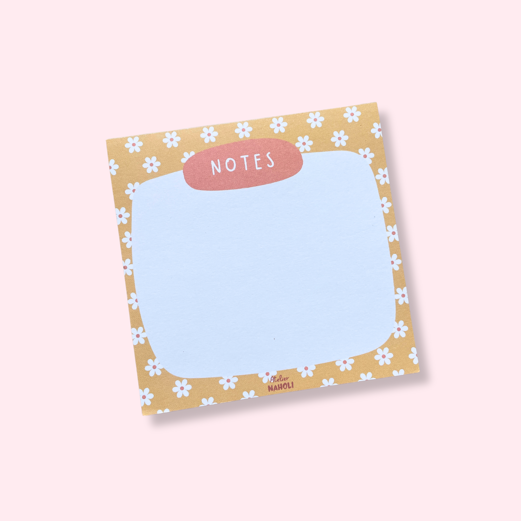atelier-naholi-bloc-notes-fleurs-daisy-bloc-notes-jaune-10x10-cm image 1