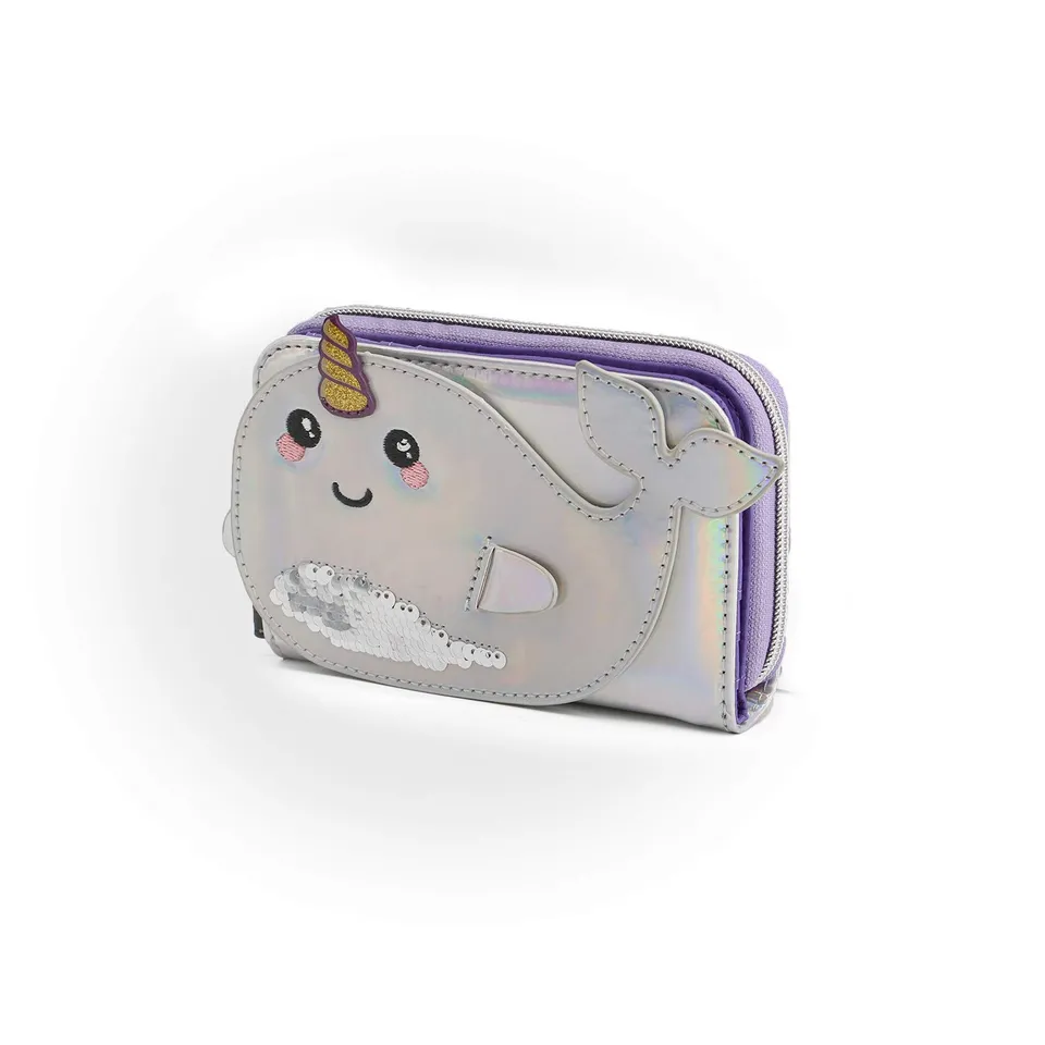 oh-my-pop-narval-portefeuille-argent-cartes-zip image 1