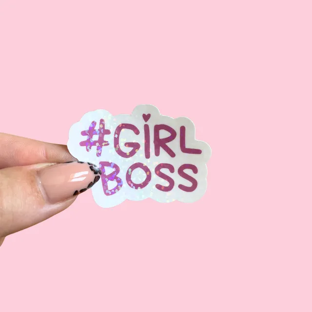 atelier-naholi-girlboss-sticker-holographique-paillettes image 1
