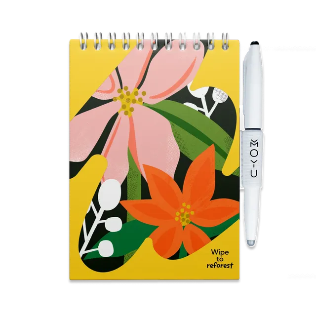 moyu-erasable-notepad-a6-flower-vibes-carnet-effa-able image 1
