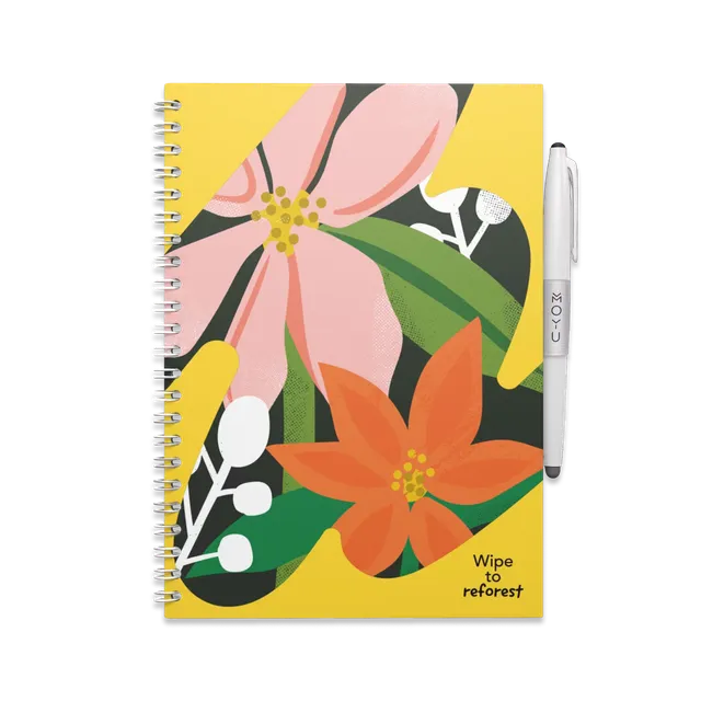 moyu-erasable-notebooks-flower-vibes-carnet-effa-able-a5-papier-pierre image 1