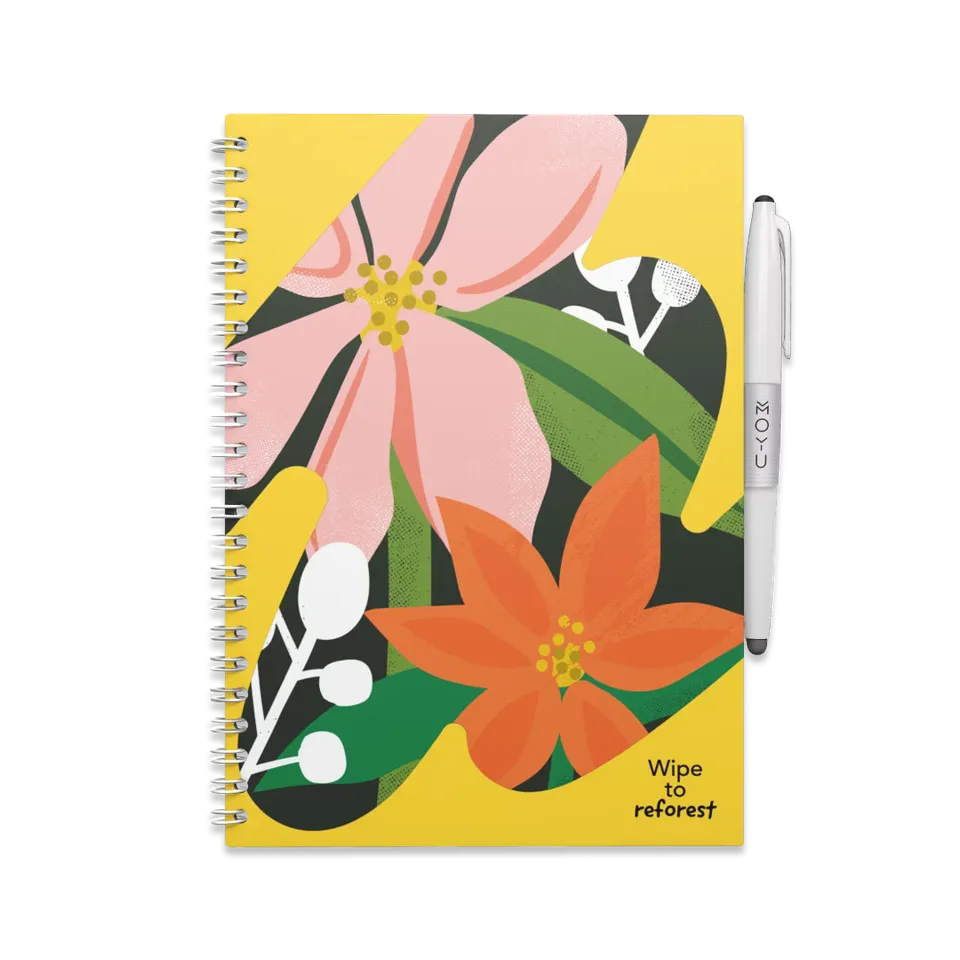 moyu-erasable-notebooks-flower-vibes-carnet-effa-able-a5-papier-pierre image 1