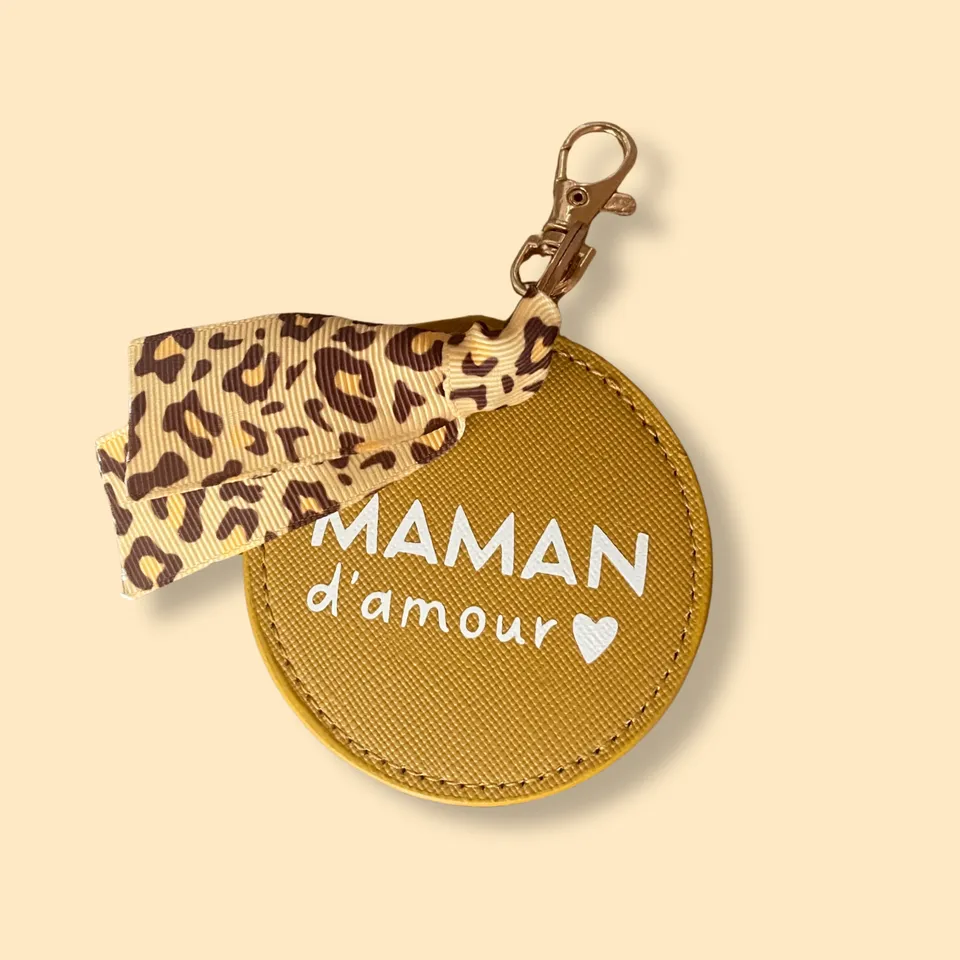 atelier-naholi-porte-cl-message-moutarde-ruban-l-opard-7cm image 1