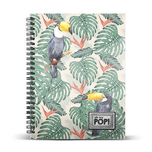 oh-my-pop-toucan-cahier-spirale-a5-quadrill-120-feuilles image 2
