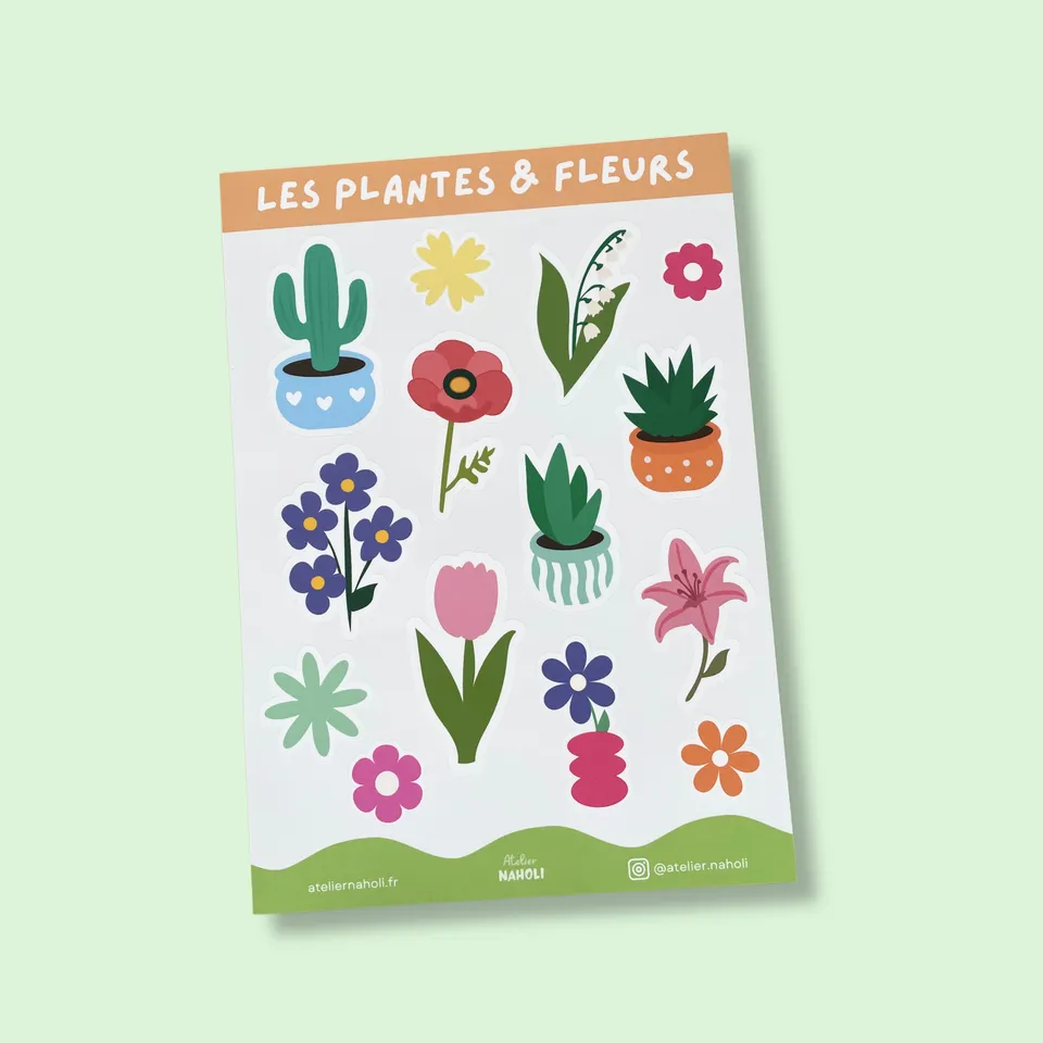 atelier-naholi-les-plantes-fleurs-planche-stickers-a5-14 image 1