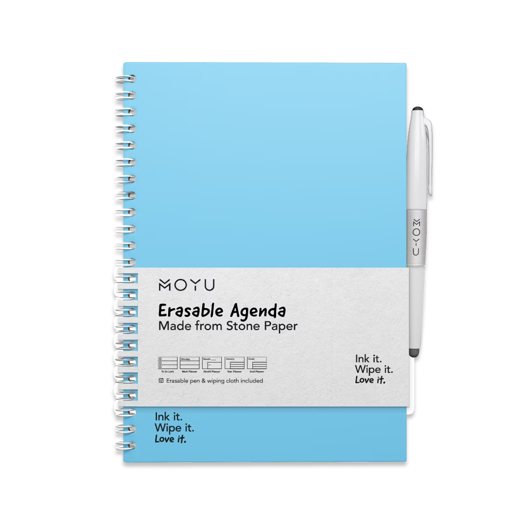 moyu-agendas-planners-a5-agenda-effa-able-bleu-ciel-r-utilisable image 1