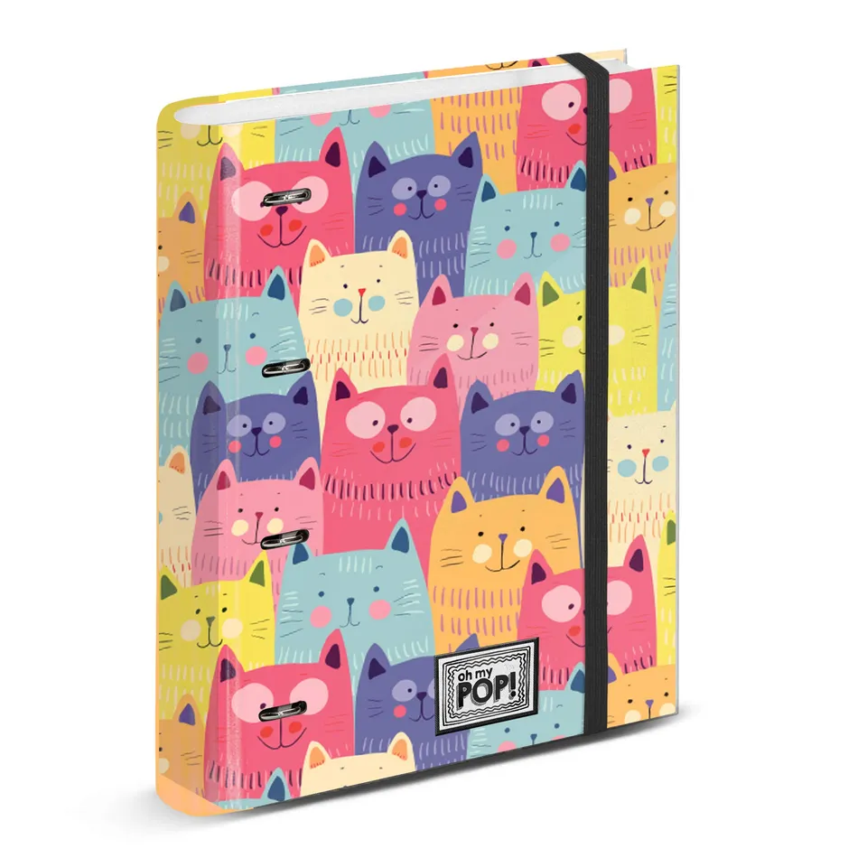 oh-my-pop-cats-classeur-4-anneaux-a4-multicolore-2 image 1