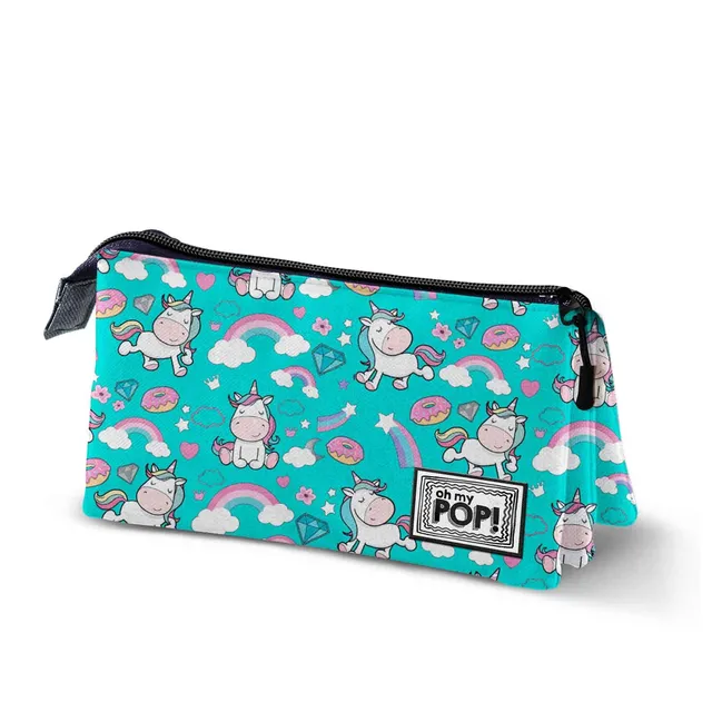 oh-my-pop-cutie-trousse-triple-turquoise-3-compartiments image 1