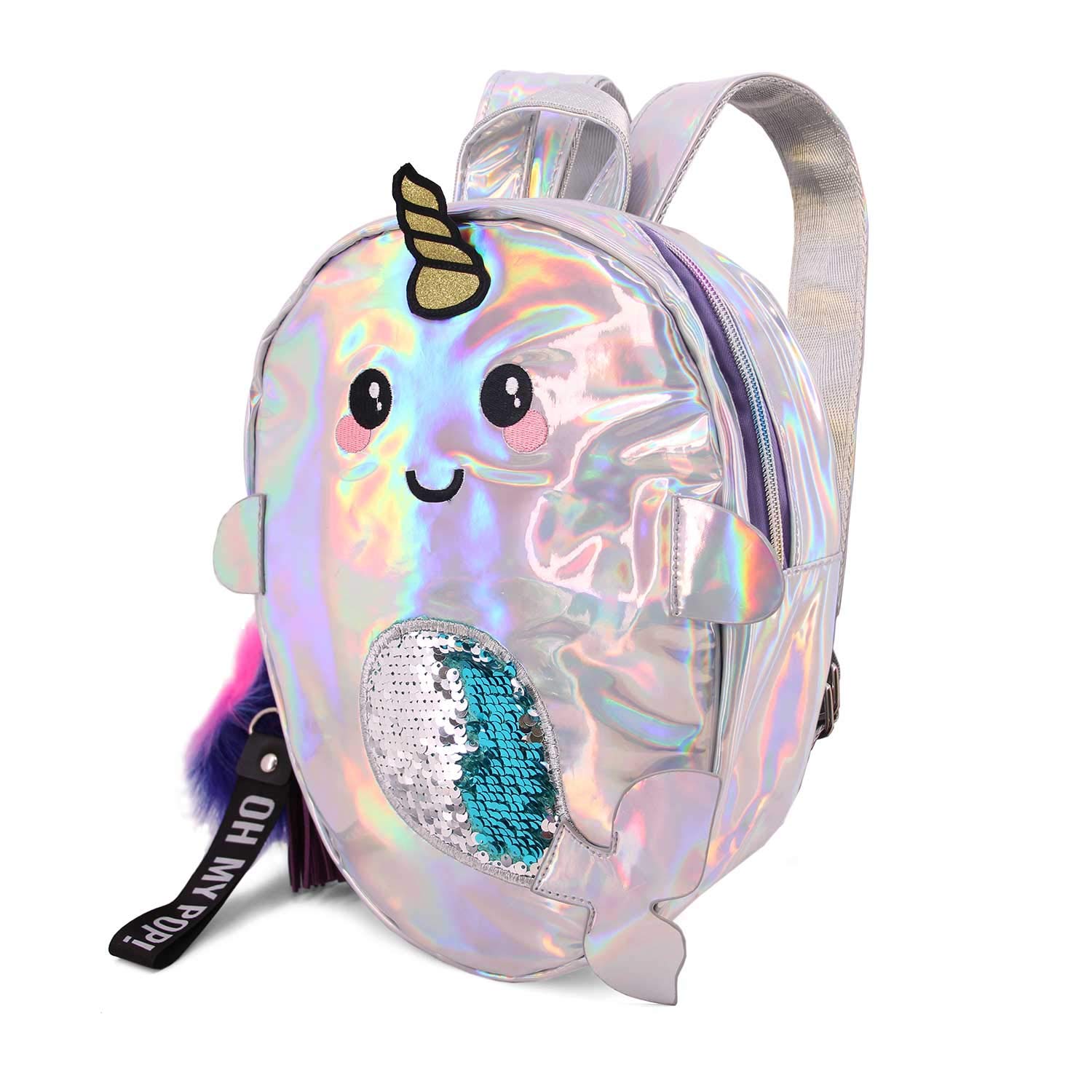 oh-my-pop-narval-body-sac-dos-petit-argent image 1