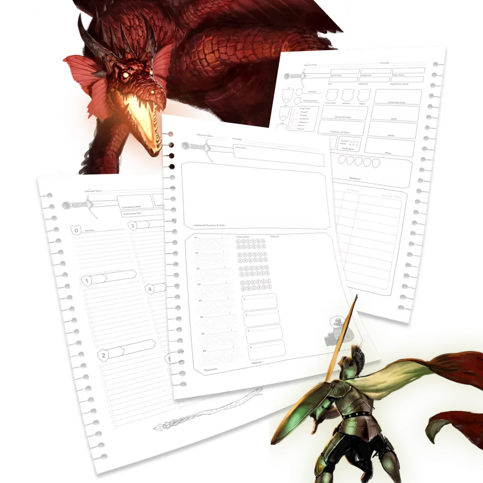 moyu-accessories-rpg-character-sheets-fiches-d-d-effa-ables-a5 image 1