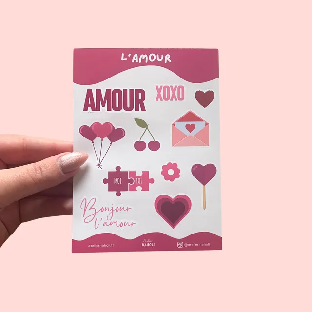 atelier-naholi-planche-de-stickers-l-amour-planche-a6-11-pi-ces image 1