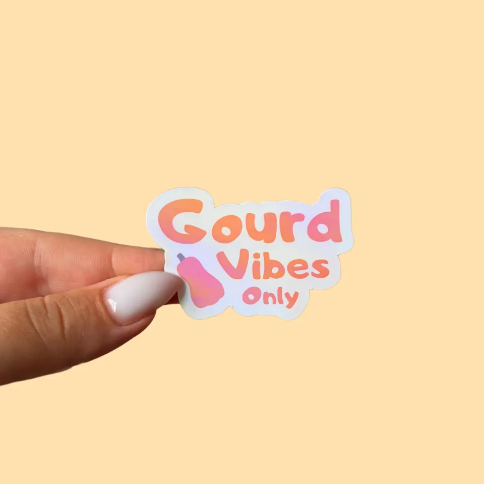 atelier-naholi-gourd-vibes-only-sticker-humour-5-5-cm image 1