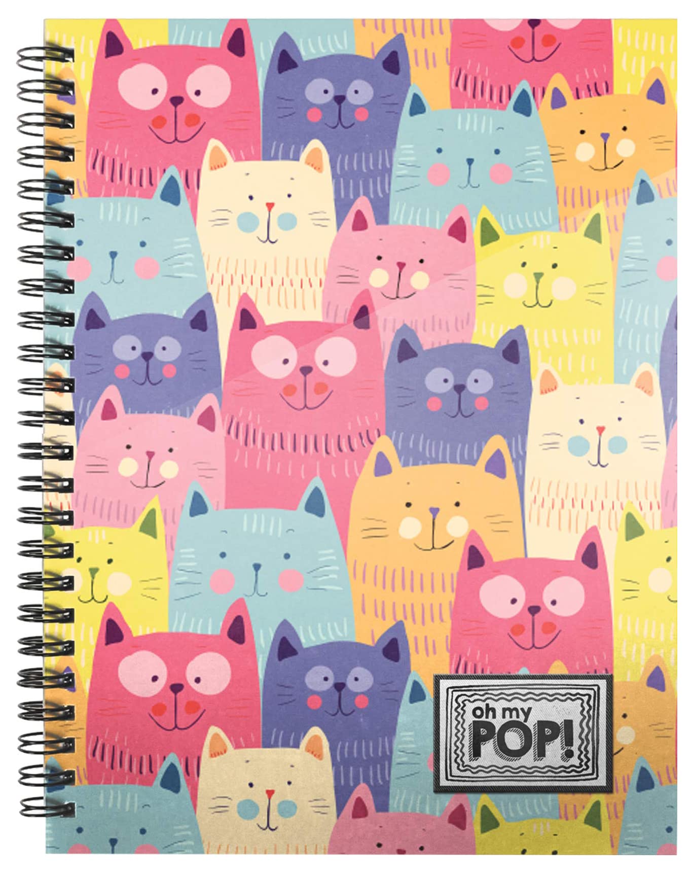 oh-my-pop-cats-cahier-a5-quadrill-multicolore-120-feuilles image 1