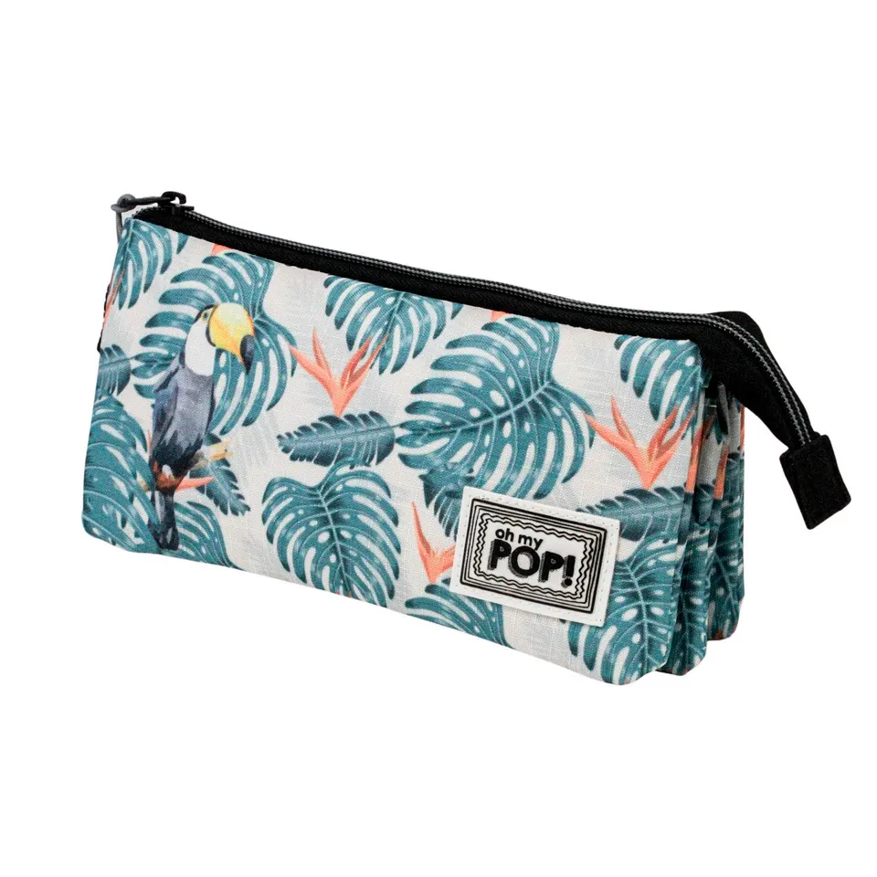 oh-my-pop-toucan-trousse-triple-hs-multicolore image 1