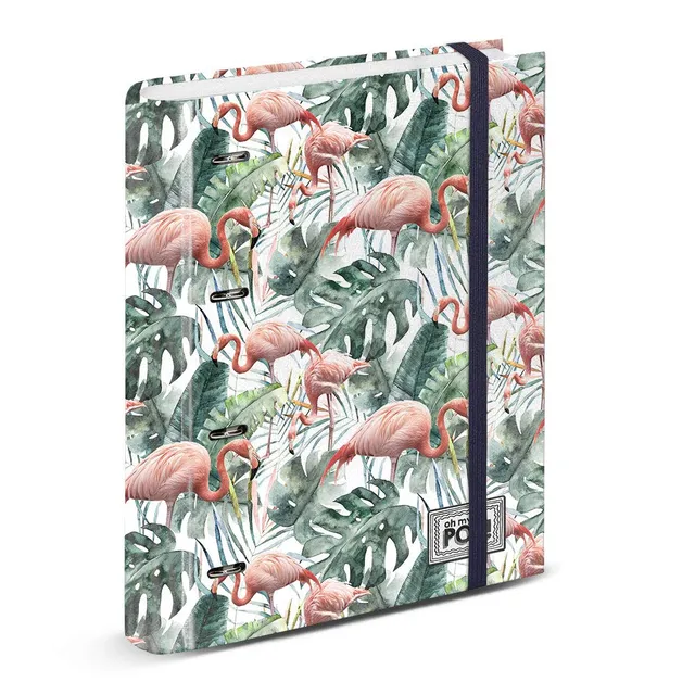 oh-my-pop-flamenco-tropical-classeur-a4-4-anneaux-lastique image 1