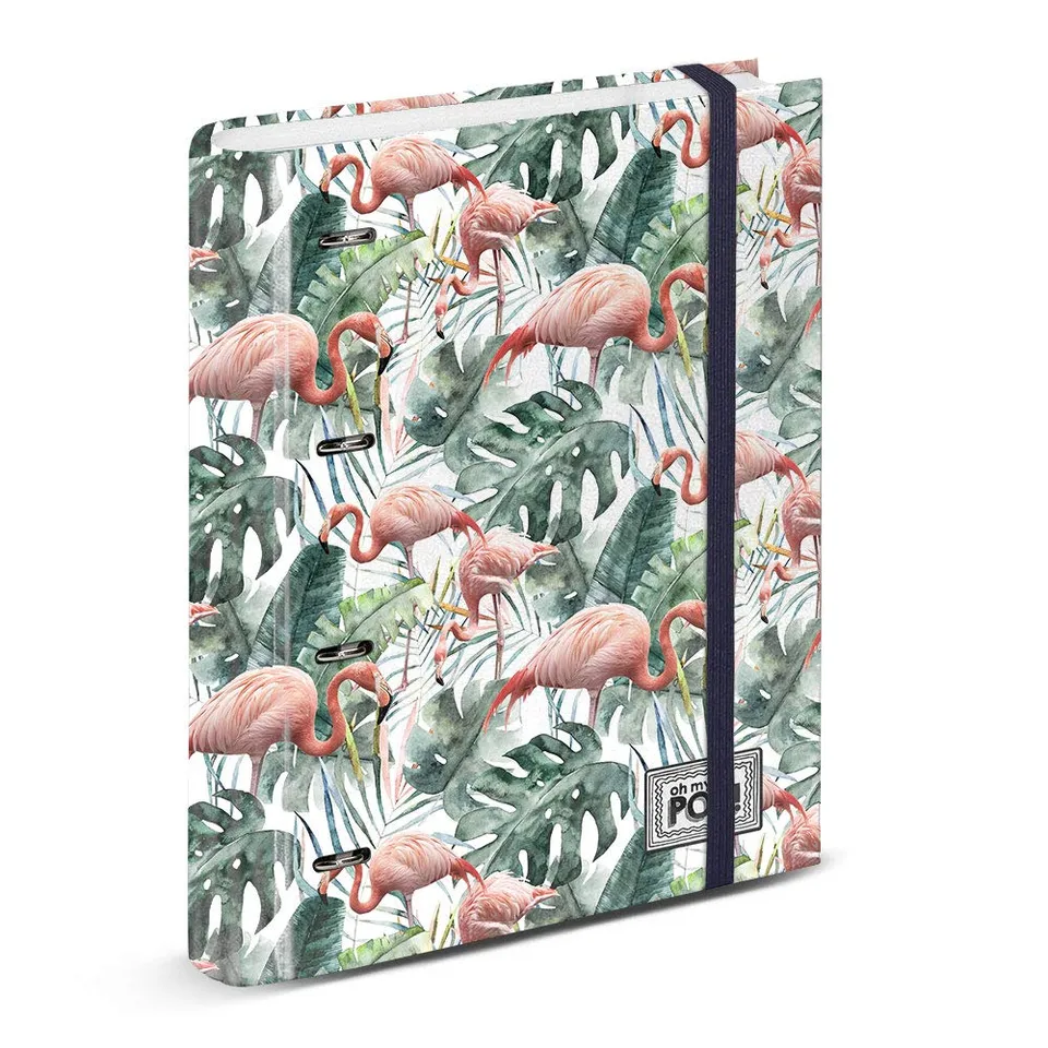 oh-my-pop-flamenco-tropical-classeur-a4-4-anneaux-lastique image 1