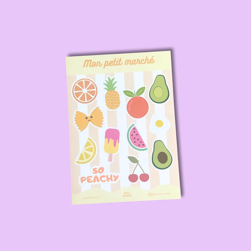atelier-naholi-mon-petit-march-planche-stickers-a6-mat image 1