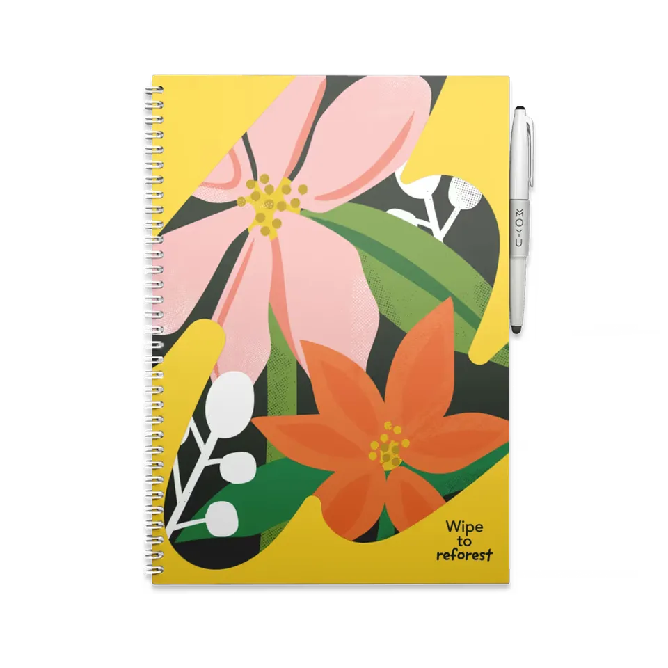 moyu-erasable-notebook-a4-carnet-effa-able-flower-vibes image 1