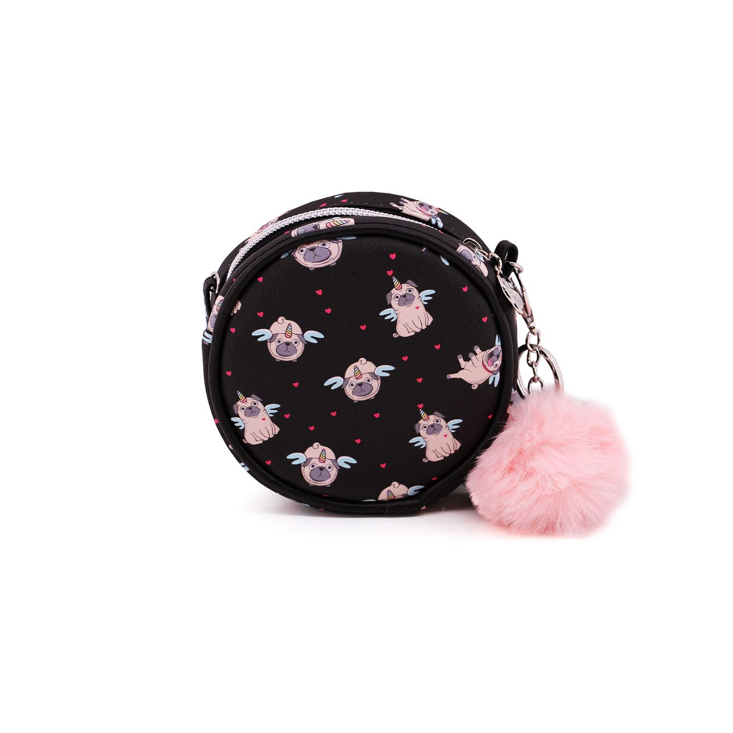 oh-my-pop-pug-petit-sac-rond-noir-bandouli-re image 3