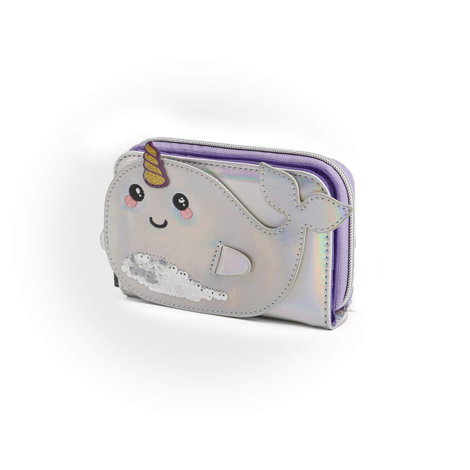 oh-my-pop-narval-portefeuille-argent-cartes-zip image 1