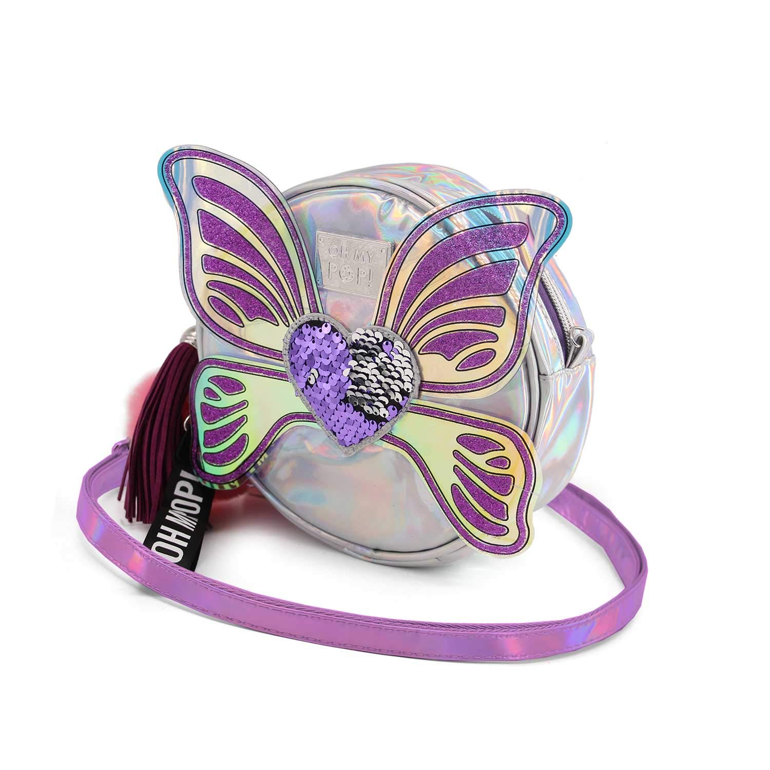 oh-my-pop-ailes-sac-bandouli-re-rond-argent-cha-ne-110-cm image 1