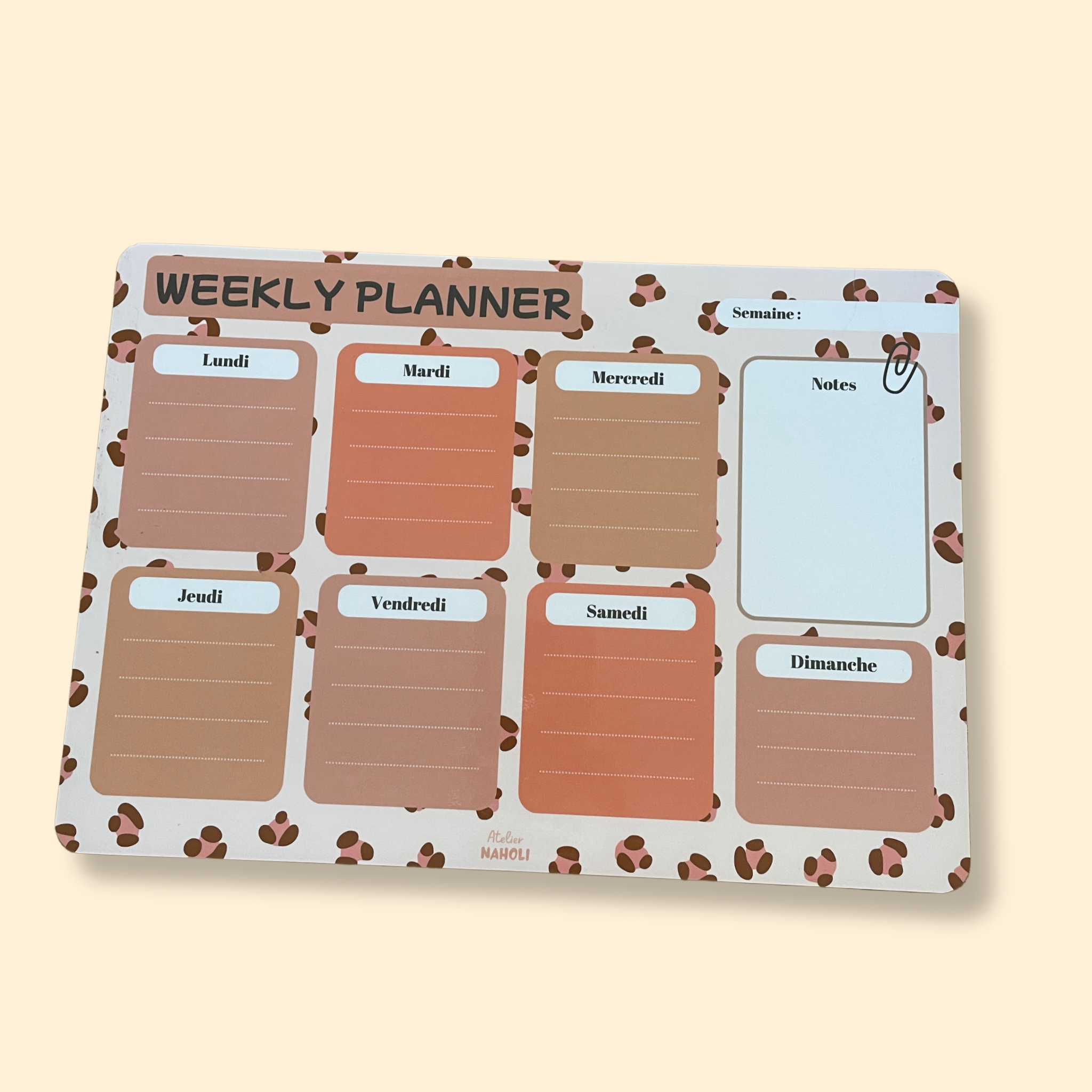 atelier-naholi-planner-note-magn-tique-l-opard-weekly-planner-a4 image 1