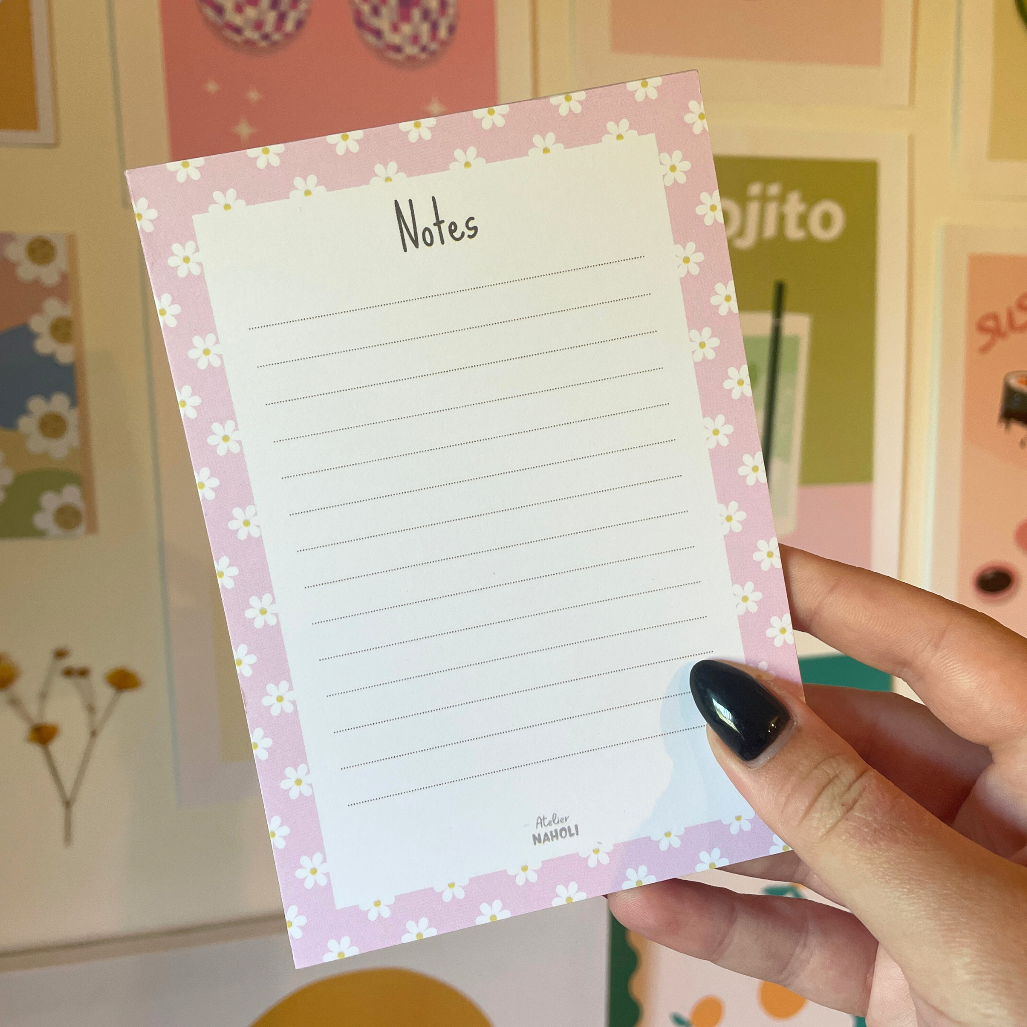 atelier-naholi-marguerite-daisy-rose-bloc-notes-a6-lign image 3