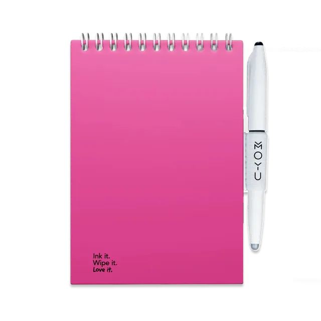 moyu-erasable-notebooks-a6-bloc-effa-able-rose-papier-pierre image 1