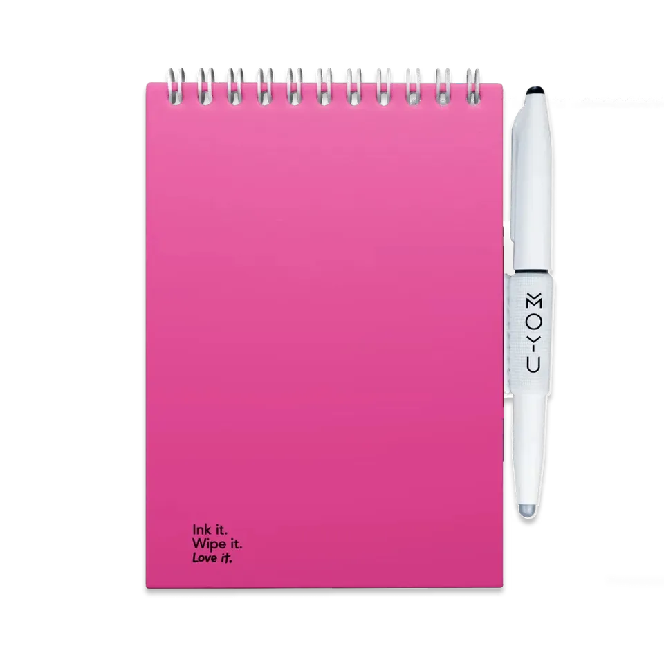 moyu-erasable-notebooks-a6-bloc-effa-able-rose-papier-pierre image 1