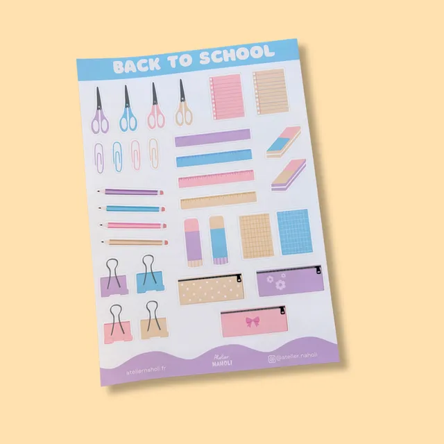 atelier-naholi-planche-de-stickers-back-to-school-a5-31-motifs image 1