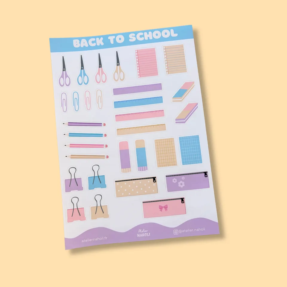 atelier-naholi-planche-de-stickers-back-to-school-a5-31-motifs image 1