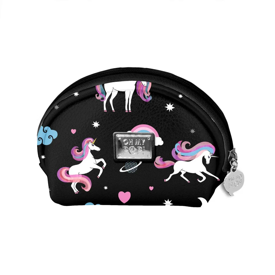 oh-my-pop-licorne-porte-monnaie-ovale-noir image 1